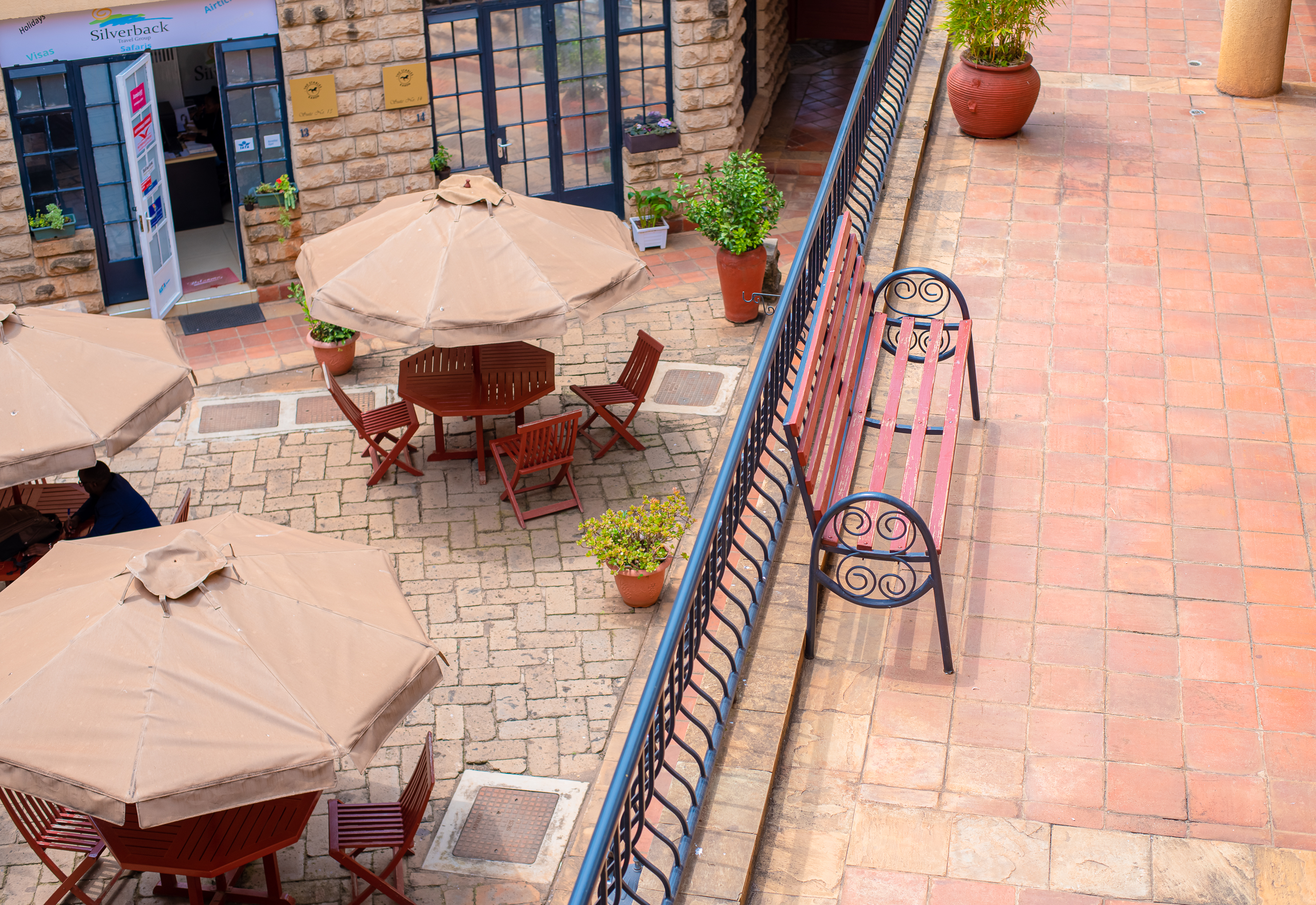 Reflection bench detail with inspirational quote and peaceful setting